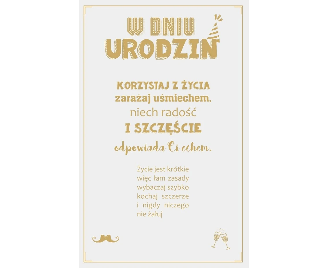 Kartka Urodzinowa, Ciesz się chwilą, Przyjaciele, 13x20,5 cm